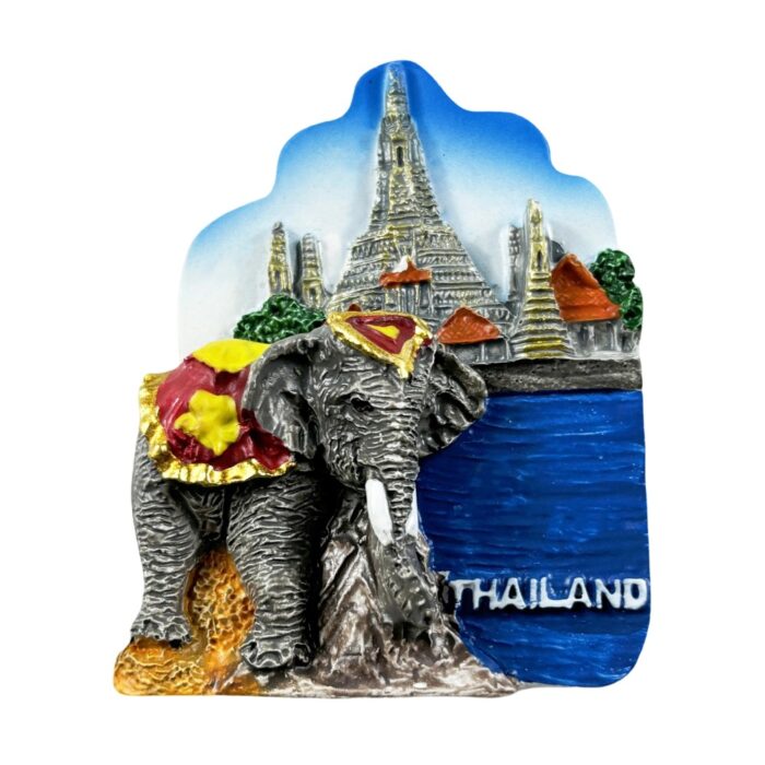thailand elephant temple fridge magnet exotic asia travel collectible & fridge art display