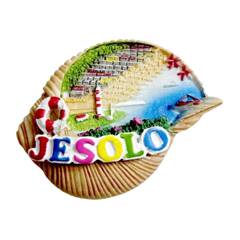 jesolo beach italy seashell fridge magnet vibrant coastal vacation souvenir & fun whiteboard decor