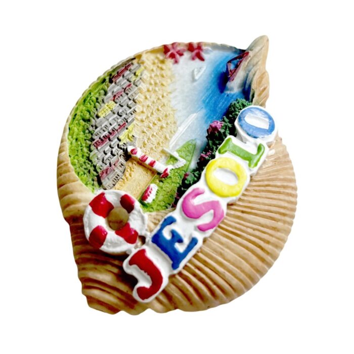 jesolo beach italy seashell fridge magnet vibrant coastal vacation souvenir & fun whiteboard decor