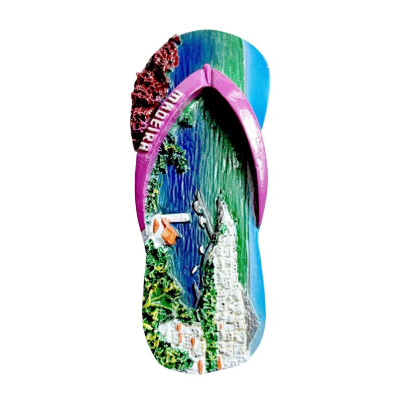 madeira portugal flip flop fridge magnet island paradise travel gift & scenic ocean vibe decoration