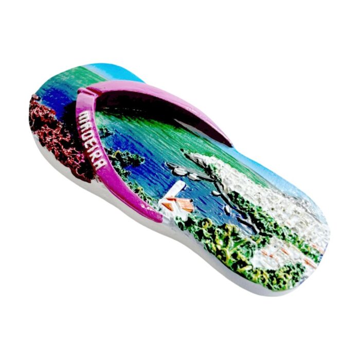madeira portugal flip flop fridge magnet island paradise travel gift & scenic ocean vibe decoration