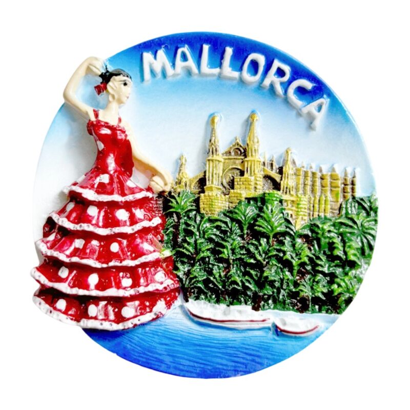 mallorca spain flamenco girl fridge magnet colorful island souvenir & spanish culture decor