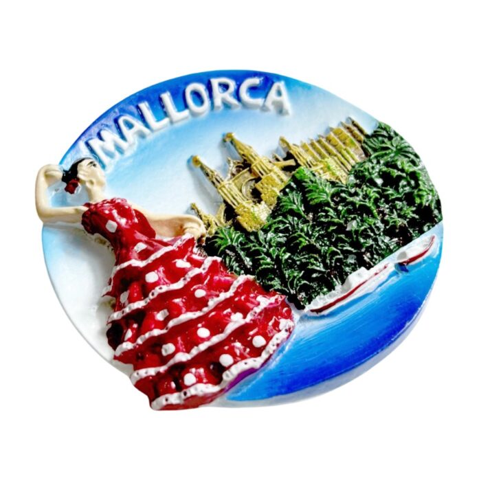 mallorca spain flamenco girl fridge magnet colorful island souvenir & spanish culture decor