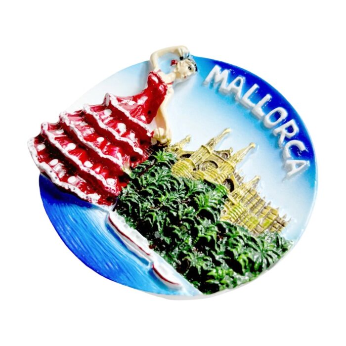 mallorca spain flamenco girl fridge magnet colorful island souvenir & spanish culture decor