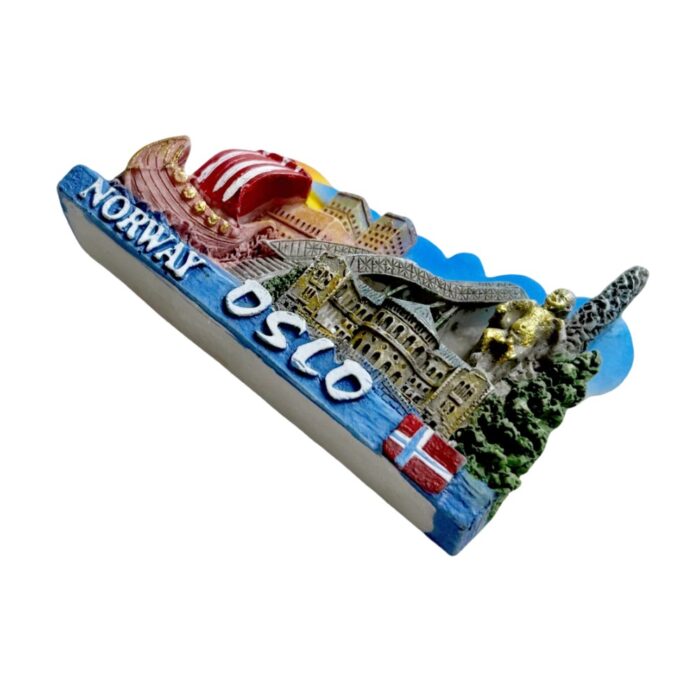 oslo norway cityscape fridge magnet viking ship travel collectible & nordic heritage decor