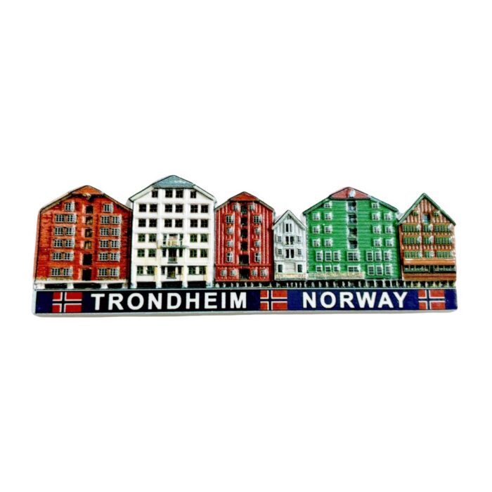 trondheim norway color houses fridge magnet nordic architecture souvenir & scenic whiteboard accent
