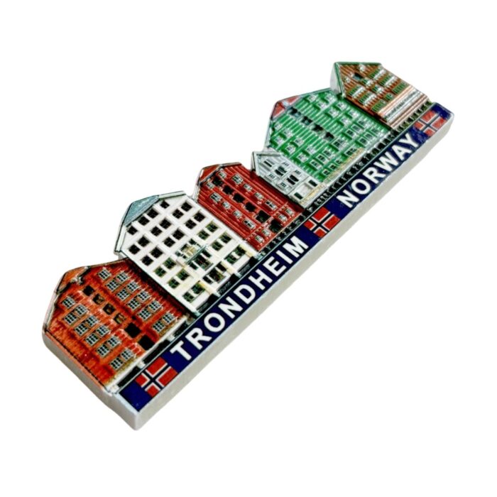 trondheim norway color houses fridge magnet nordic architecture souvenir & scenic whiteboard accent