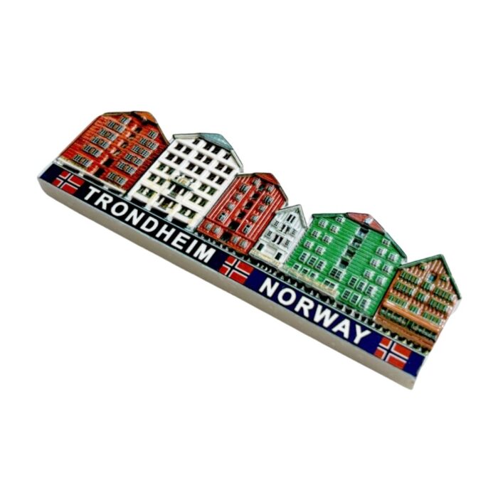 trondheim norway color houses fridge magnet nordic architecture souvenir & scenic whiteboard accent