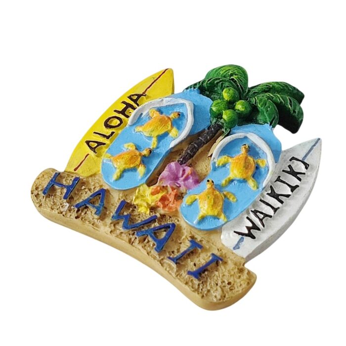 hawaii aloha turtle slippers fridge magnet surf style travel gift from waikiki