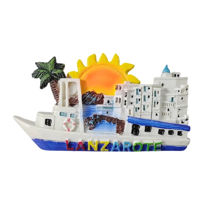 lanzarote ship shaped fridge magnets | spain island sunset travel keepsake & decor