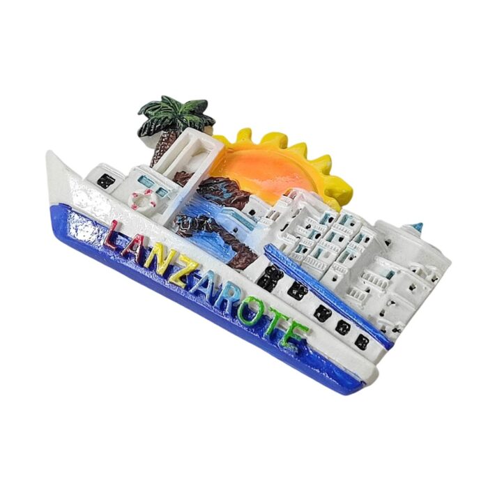 lanzarote ship shaped fridge magnets | spain island sunset travel keepsake & decor