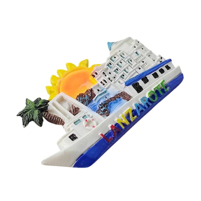 lanzarote ship shaped fridge magnets | spain island sunset travel keepsake & decor