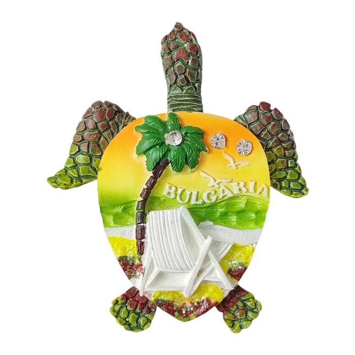 turtle shaped bulgaria beach fridge magnets | sparkling travel souvenir & coastal decor