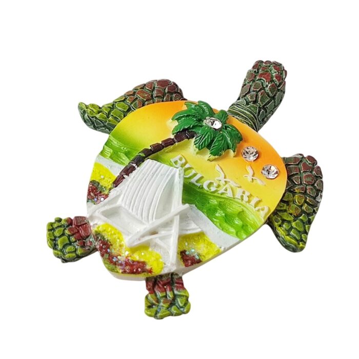 turtle shaped bulgaria beach fridge magnets | sparkling travel souvenir & coastal decor