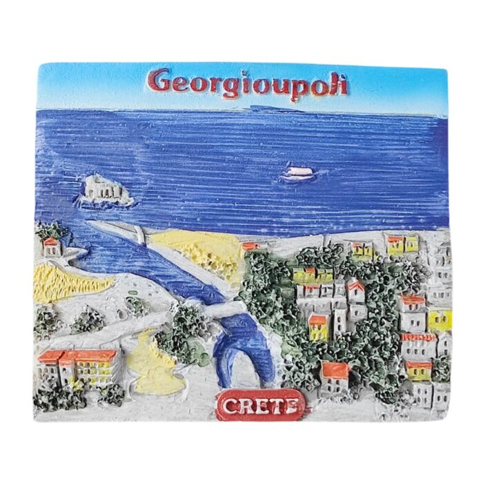 georgioupoli crete greece fridge magnets | coastal map travel souvenir & decor