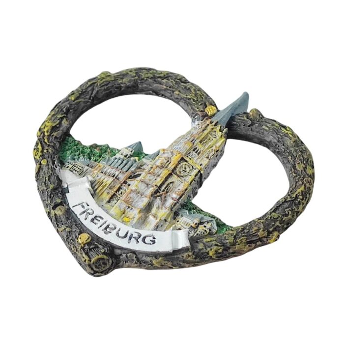 heart wreath freiburg germany fridge magnets | historic cityscape travel memento & decor
