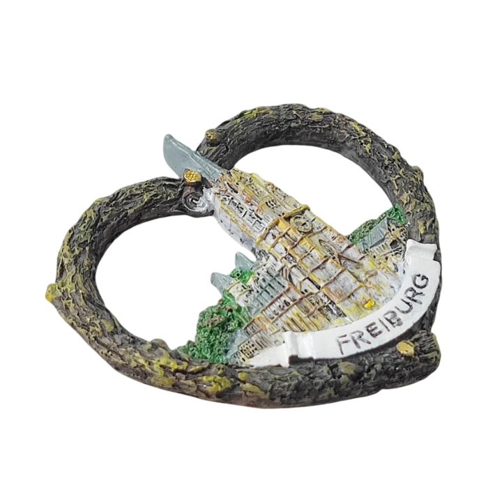 heart wreath freiburg germany fridge magnets | historic cityscape travel memento & decor