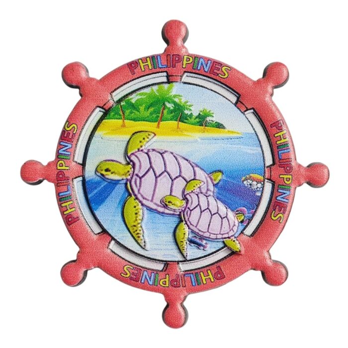 philippines fridge magnets – sea turtle island beach steering wheel design – tropical travel souvenir & locker decor
