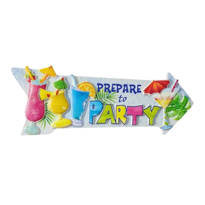 prepare to party fridge magnet – colorful cocktail arrow travel gift for beach house & fun kitchen decor
