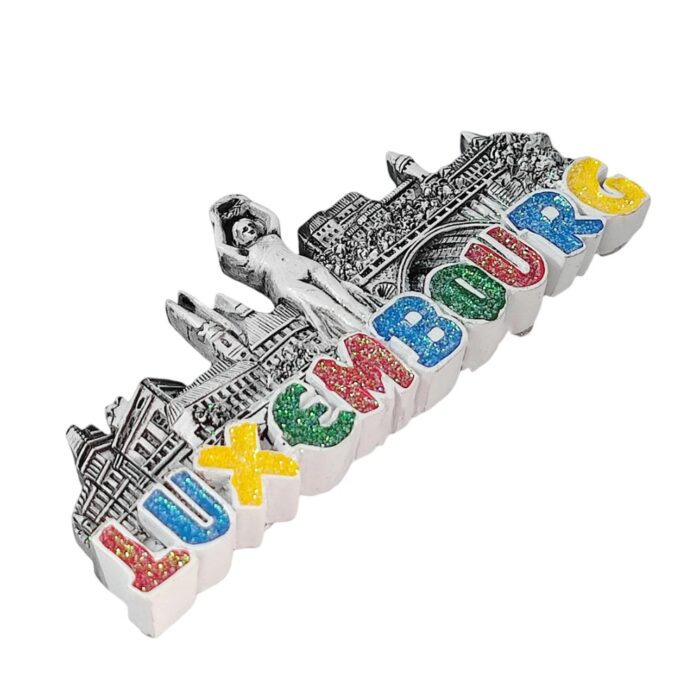 luxembourg fridge magnet – historic cityscape with colorful letters travel gift for european collectors