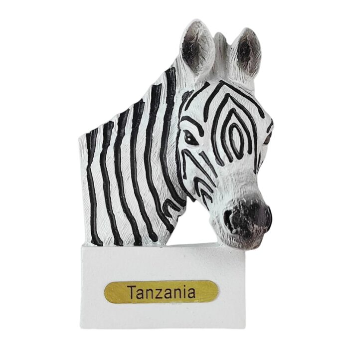 tanzania zebra head fridge magnet – african wildlife travel souvenir gift & safari whiteboard decor