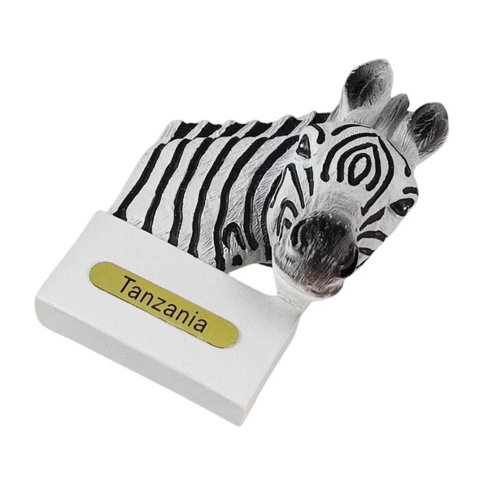tanzania zebra head fridge magnet – african wildlife travel souvenir gift & safari whiteboard decor