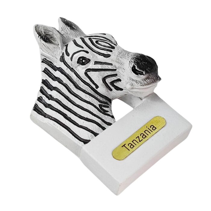 tanzania zebra head fridge magnet – african wildlife travel souvenir gift & safari whiteboard decor