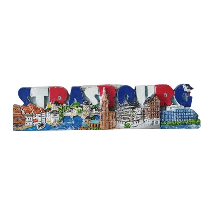 strasbourg france fridge magnet – european city landmark travel souvenir & magnetic decor for fridge or locker