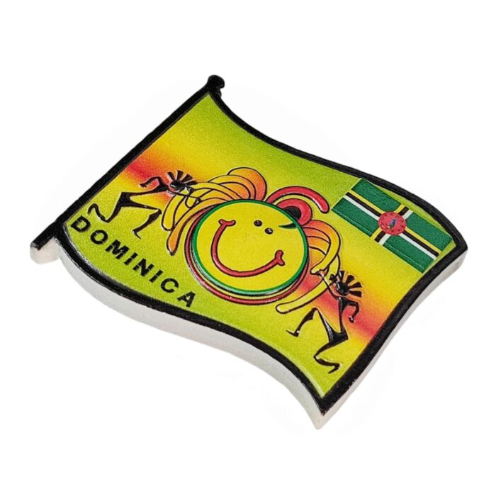 dominica flag fridge magnet caribbean island travel keepsake & cheerful whiteboard decor
