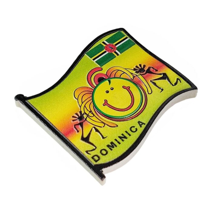 dominica flag fridge magnet caribbean island travel keepsake & cheerful whiteboard decor