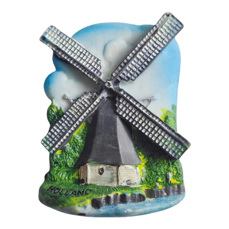 holland windmill fridge magnet – dutch countryside souvenir & rustic kitchen decor