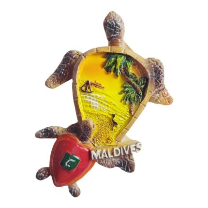 maldives turtle shaped fridge magnet – tropical island paradise travel gift & beach style decor