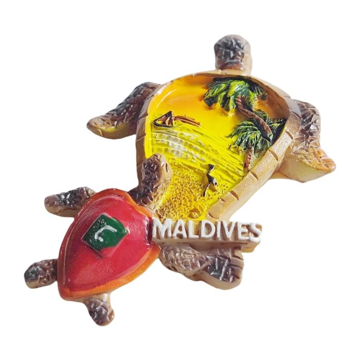 maldives turtle shaped fridge magnet – tropical island paradise travel gift & beach style decor