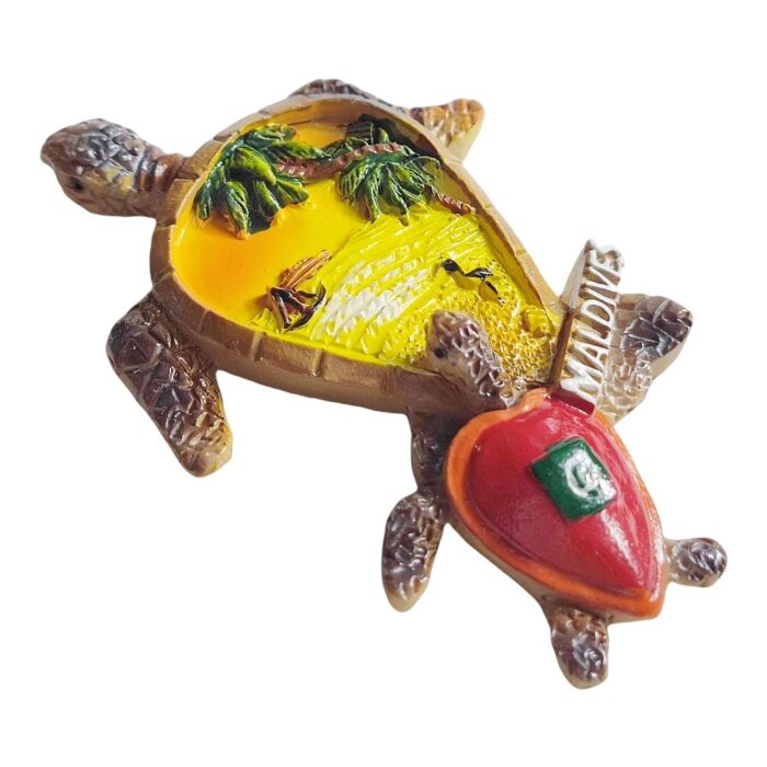 maldives turtle shaped fridge magnet – tropical island paradise travel gift & beach style decor