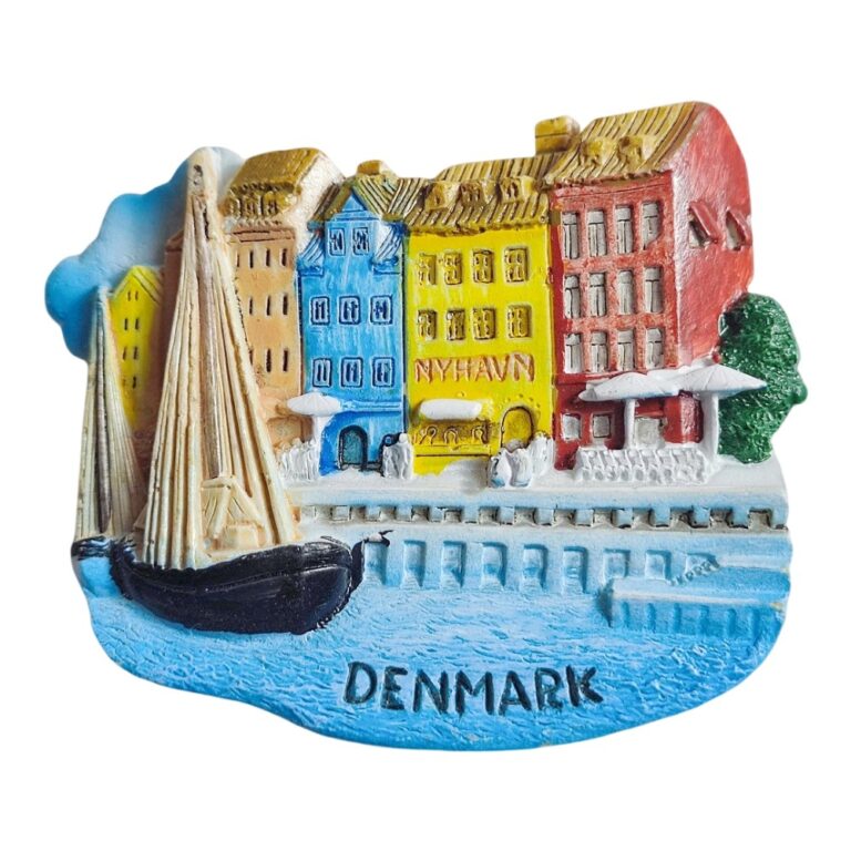 nyhavn denmark fridge magnet – colorful waterfront scene travel souvenir & magnetic home decor