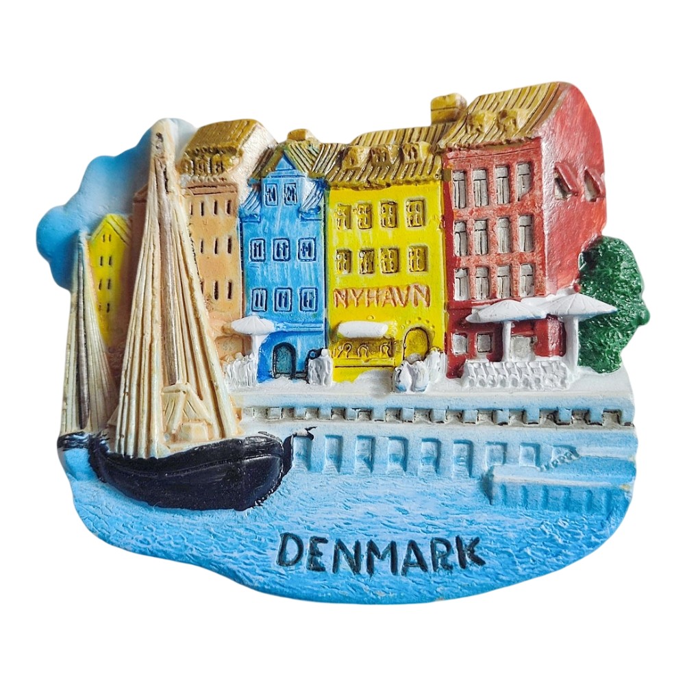 nyhavn denmark fridge magnet – colorful waterfront scene travel souvenir & magnetic home decor