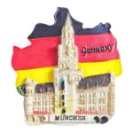 munich germany fridge magnet – map shape landmark collectible for world travelers & fridge display