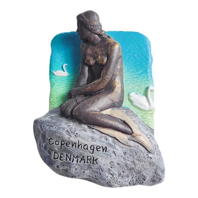 copenhagen denmark fridge magnet – little mermaid statue travel gift & nordic scenic display