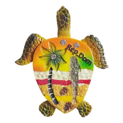 dominican republic turtle shaped fridge magnet – caribbean island travel souvenir & beach vibes decor