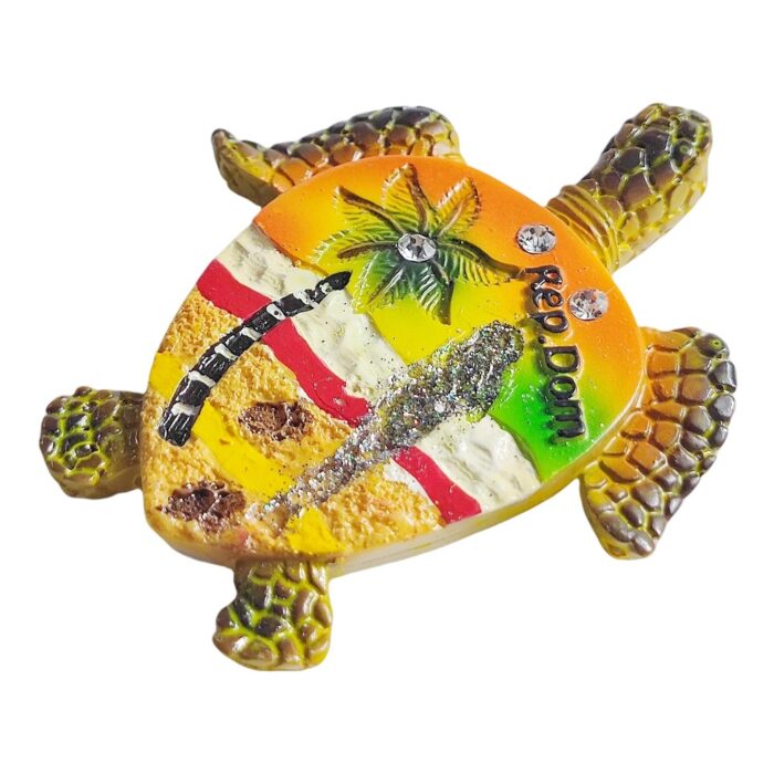 dominican republic turtle shaped fridge magnet – caribbean island travel souvenir & beach vibes decor