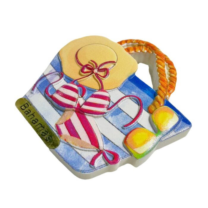 bahamas beach essentials fridge magnet – tropical island souvenir gift & vacation whiteboard decor