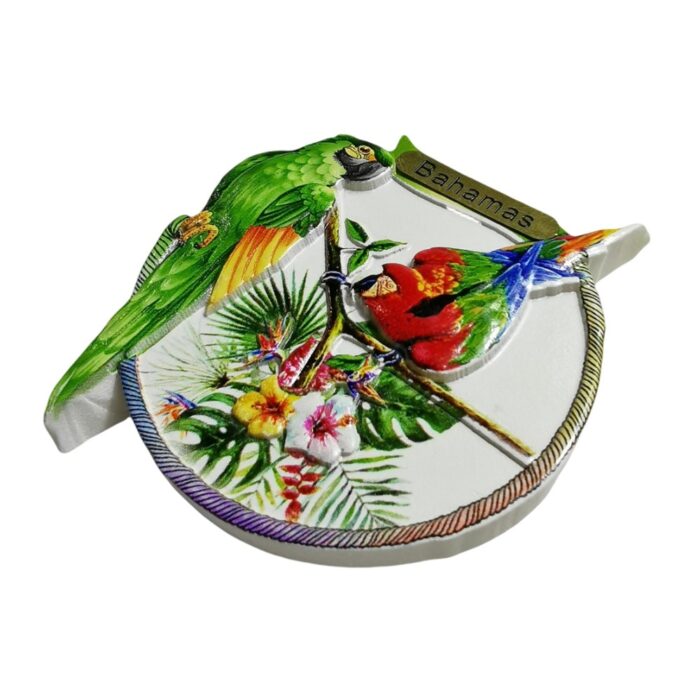 bahamas parrot tropical fridge magnet – colorful island travel souvenir & exotic whiteboard decor