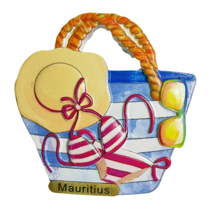 mauritius bikini beach bag fridge magnet – island souvenir gift & stylish whiteboard vacation decor