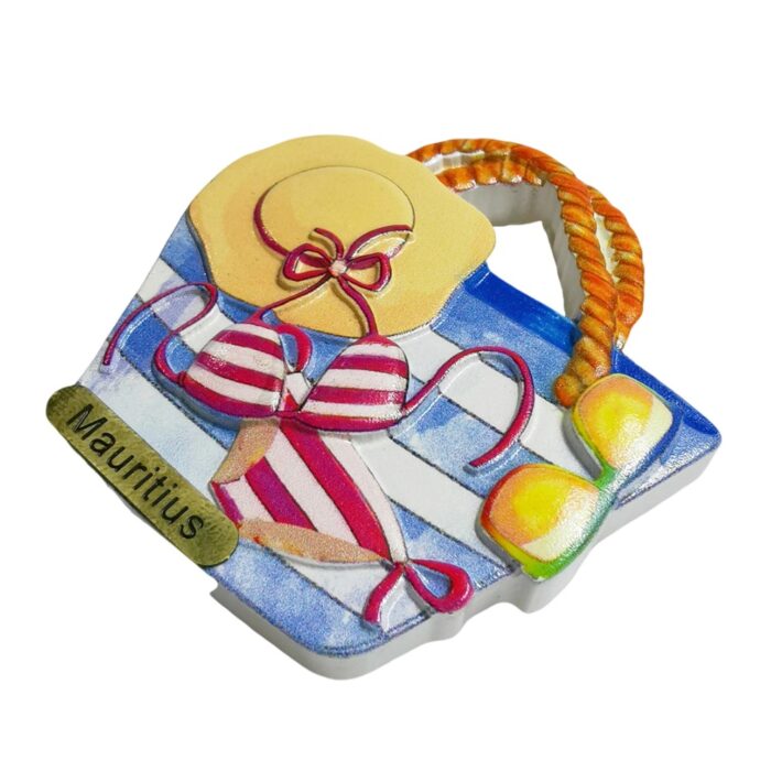 mauritius bikini beach bag fridge magnet – island souvenir gift & stylish whiteboard vacation decor