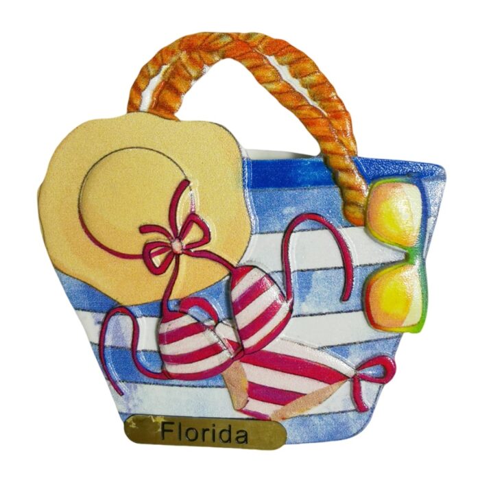 florida beach vibe bag fridge magnet – u.s. souvenir gift & sun holiday whiteboard decor