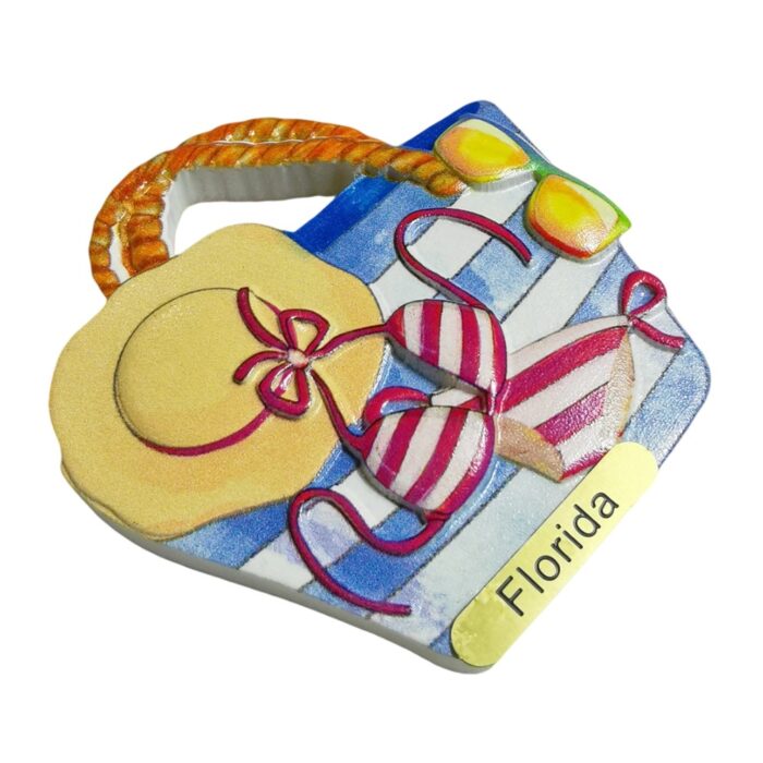 florida beach vibe bag fridge magnet – u.s. souvenir gift & sun holiday whiteboard decor