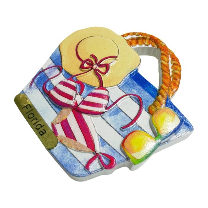 florida beach vibe bag fridge magnet – u.s. souvenir gift & sun holiday whiteboard decor