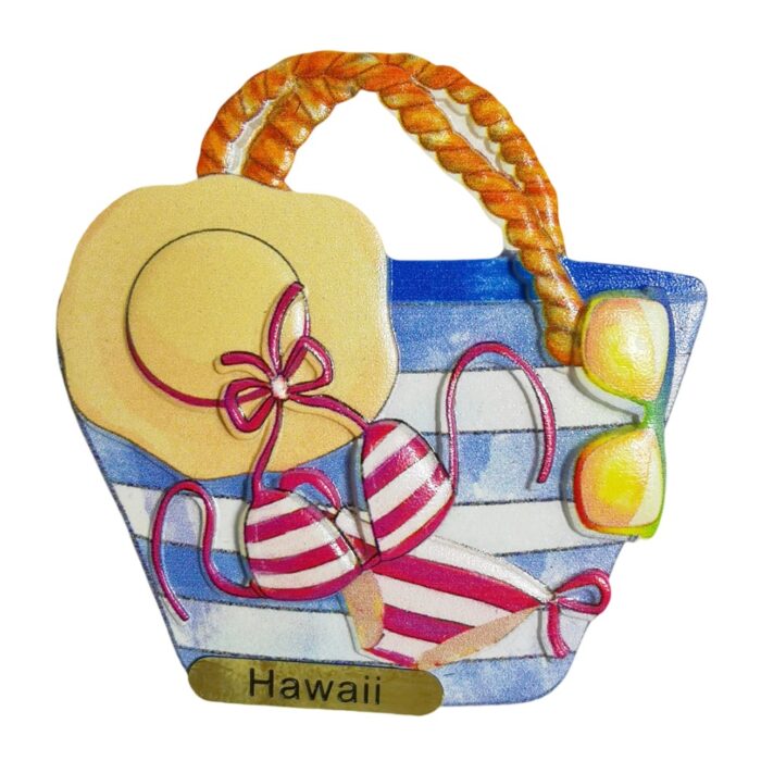 hawaii beachwear bag fridge magnet – island holiday travel souvenir gift & summer whiteboard accent