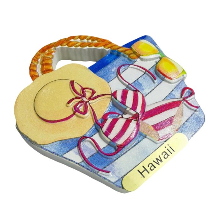 hawaii beachwear bag fridge magnet – island holiday travel souvenir gift & summer whiteboard accent