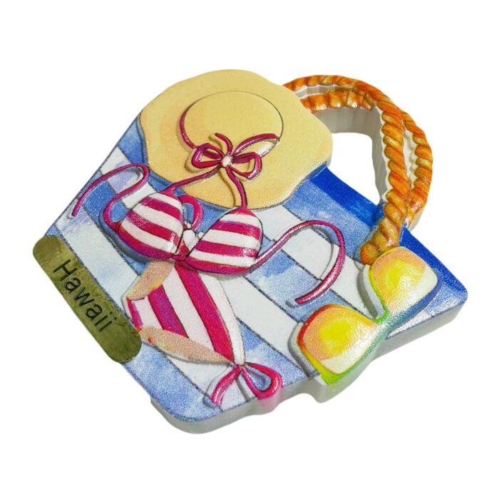 hawaii beachwear bag fridge magnet – island holiday travel souvenir gift & summer whiteboard accent